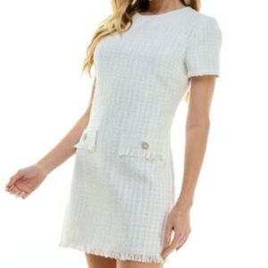 BeBop Cream Tweed Mini Dress